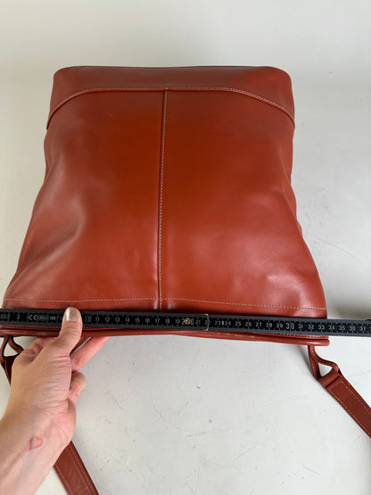 Vintage Issey Miyake Leather Tote Bag Rust