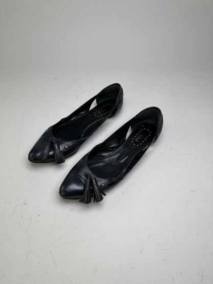 Vintage Chloe Leather Flats Black Gold EU36.5