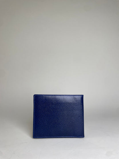Vintage Givenchy Pebbled Leather Wallet Navy Gold