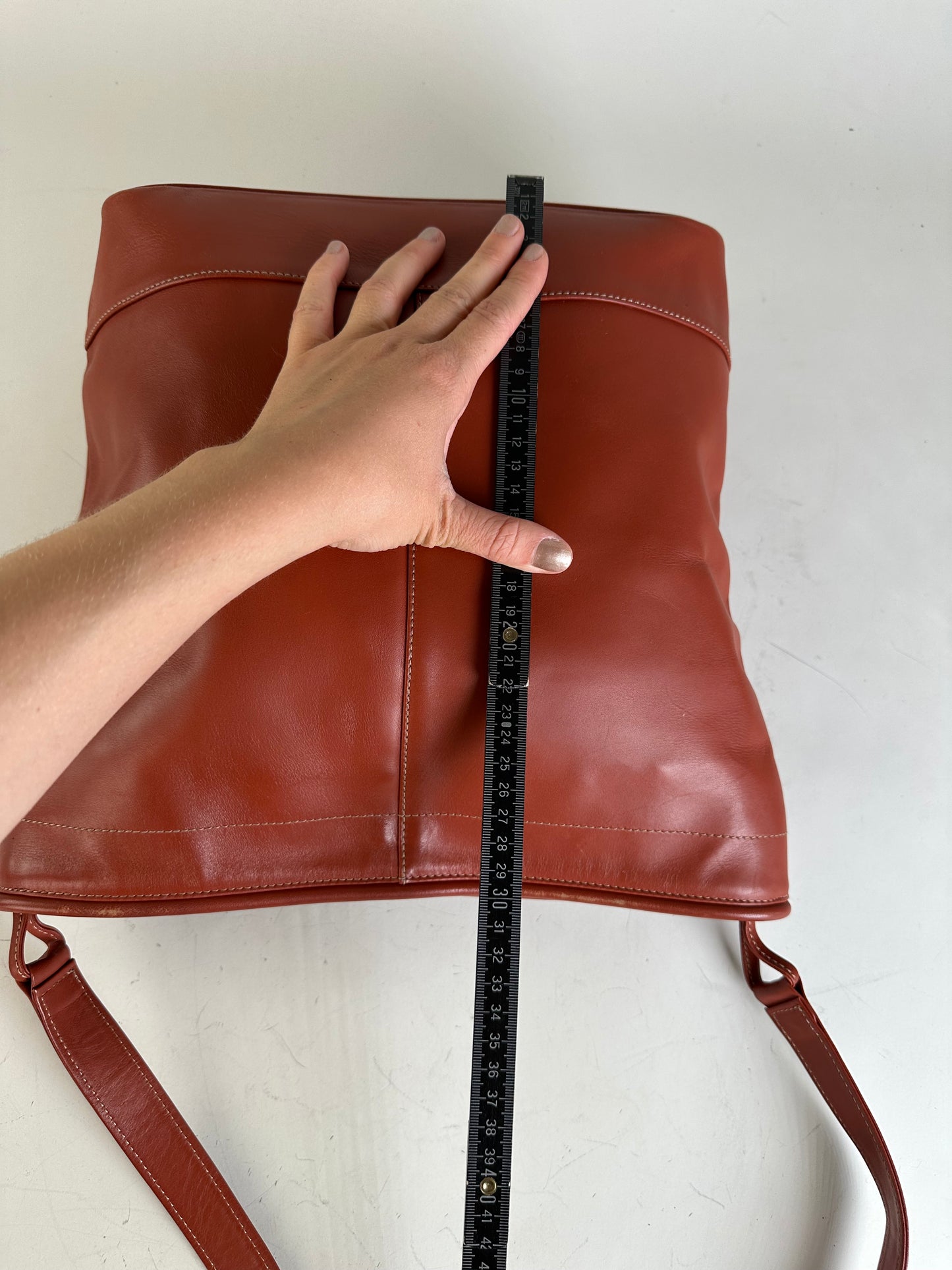 Vintage Issey Miyake Leather Tote Bag Rust