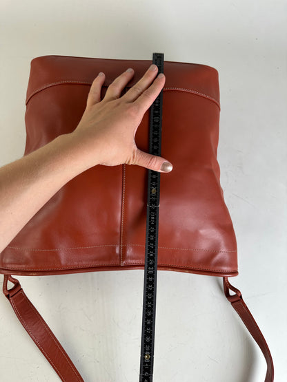 Vintage Issey Miyake Leather Tote Bag Rust
