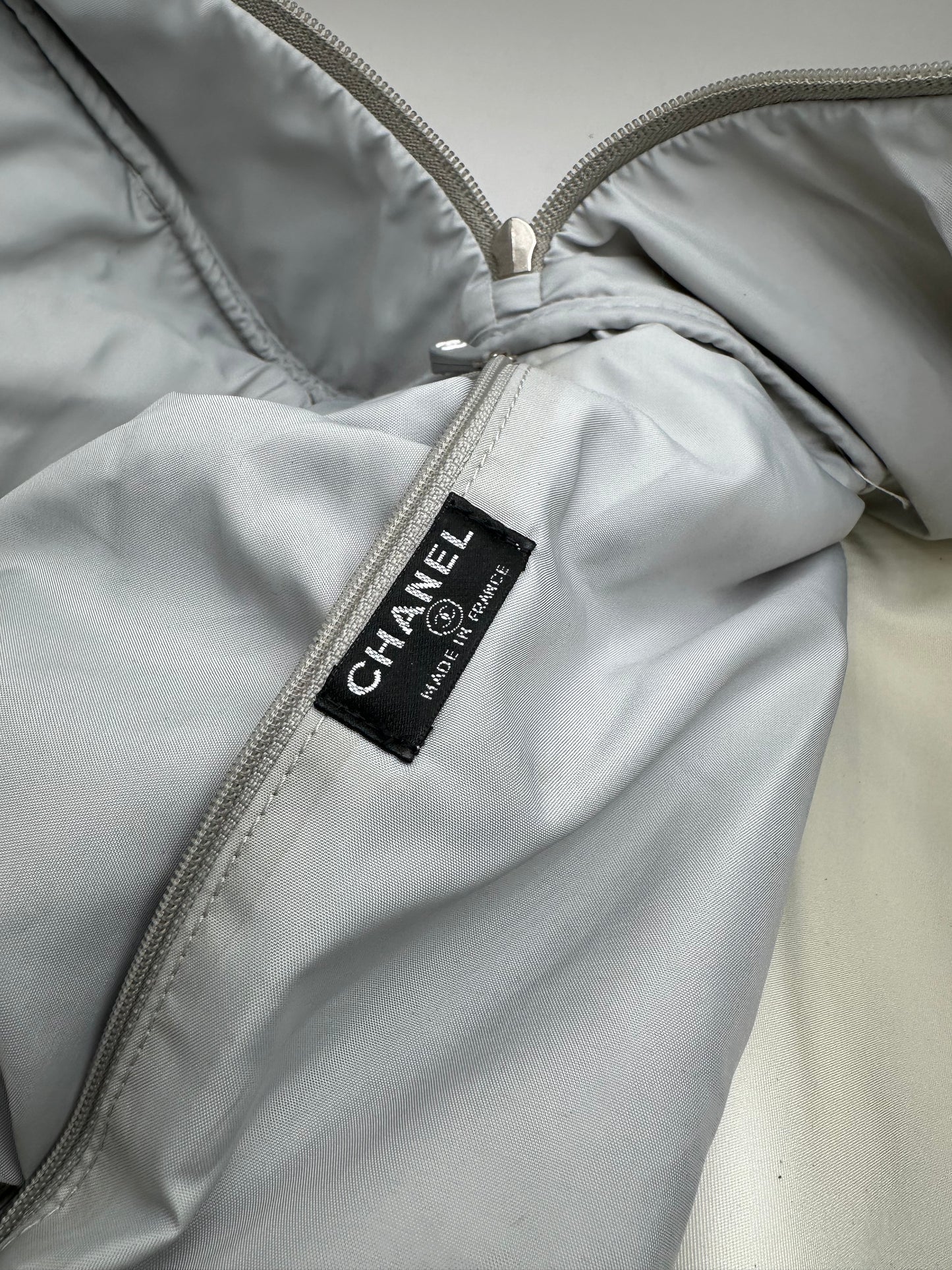 Vintage CHANEL Backpack Nylon Cream Black