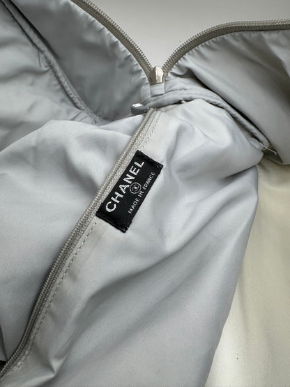 Vintage CHANEL Backpack Nylon Cream Black