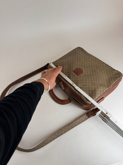 Vintage Celine Paris 2Way leather Triomphe Bag beige