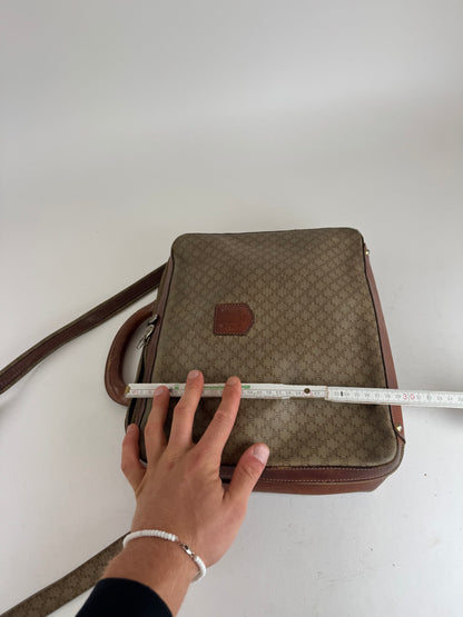 Vintage Celine Paris 2Way leather Triomphe Bag beige