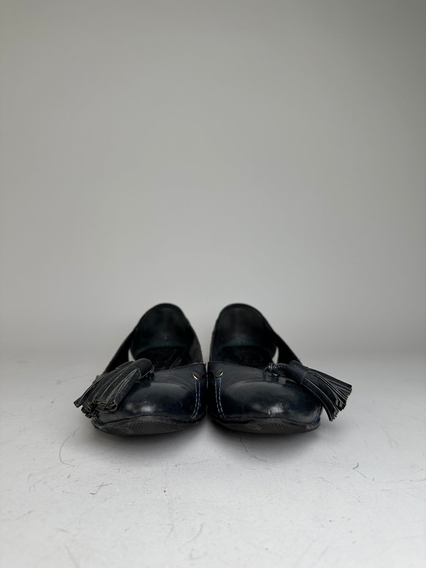 Vintage Chloe Leather Flats Black Gold EU36.5