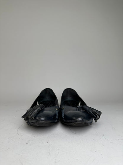 Vintage Chloe Leather Flats Black Gold EU36.5