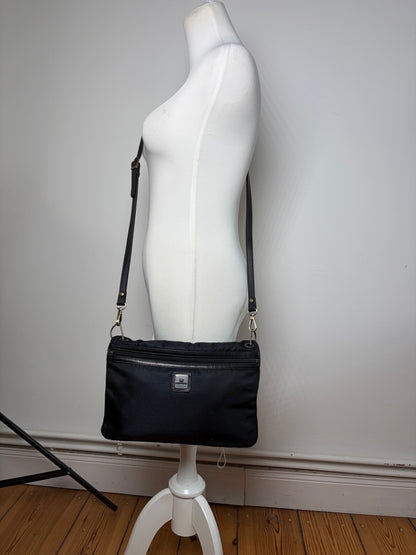 Vintage Issey Miyake Nylon Flap Crossbody Bag Late 1990s Black