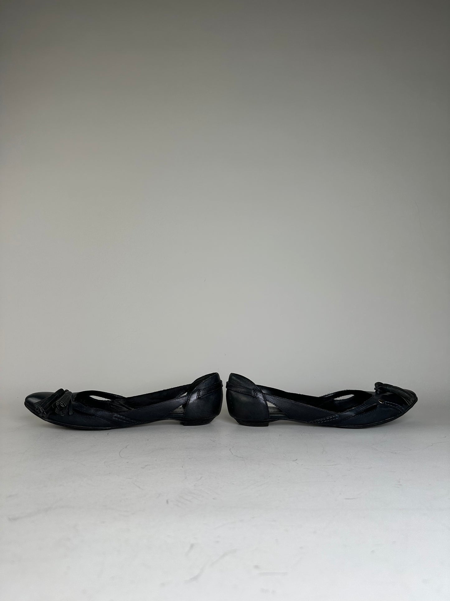 Vintage Chloe Leather Flats Black Gold EU36.5