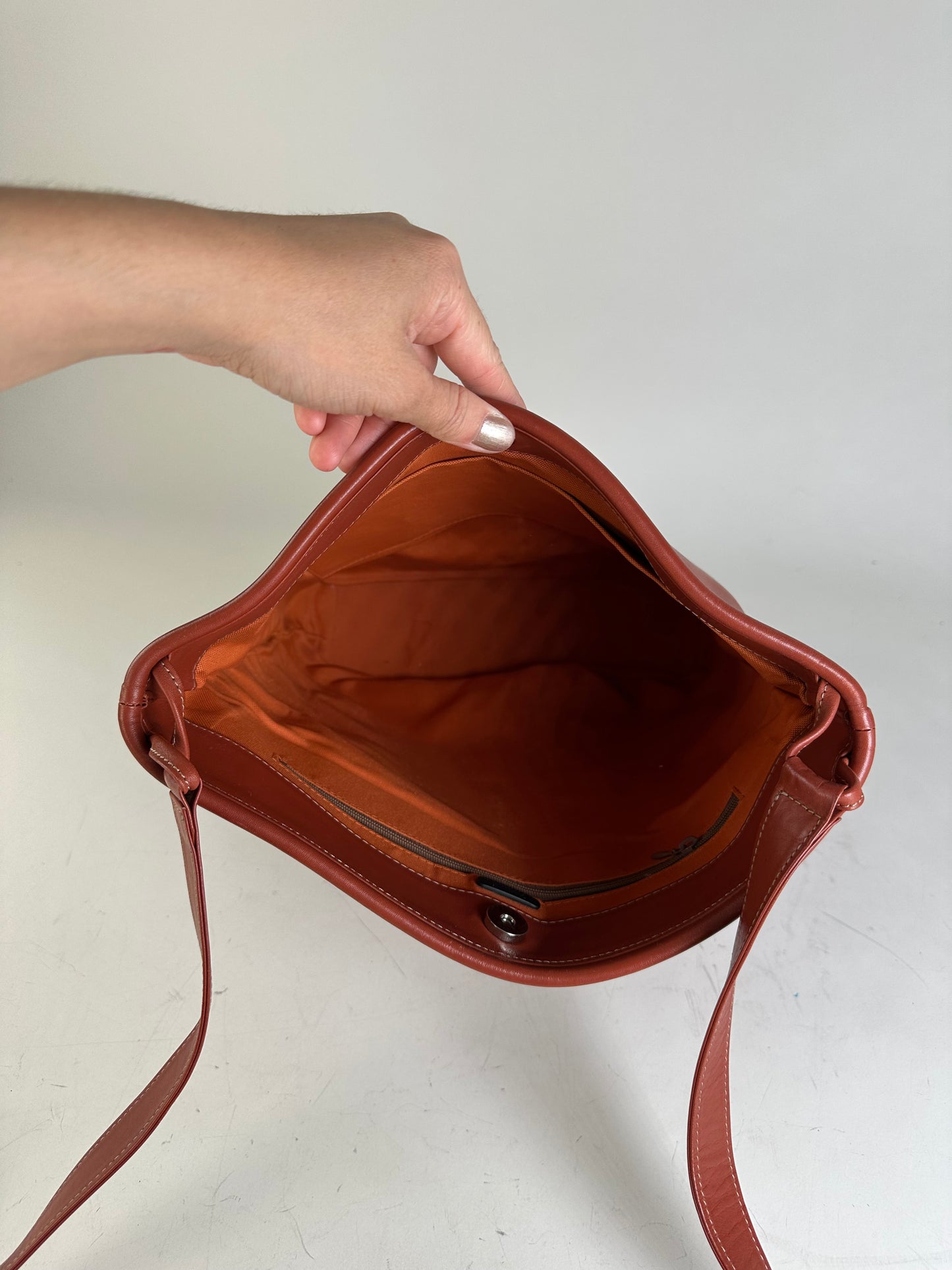 Vintage Issey Miyake Leather Tote Bag Rust