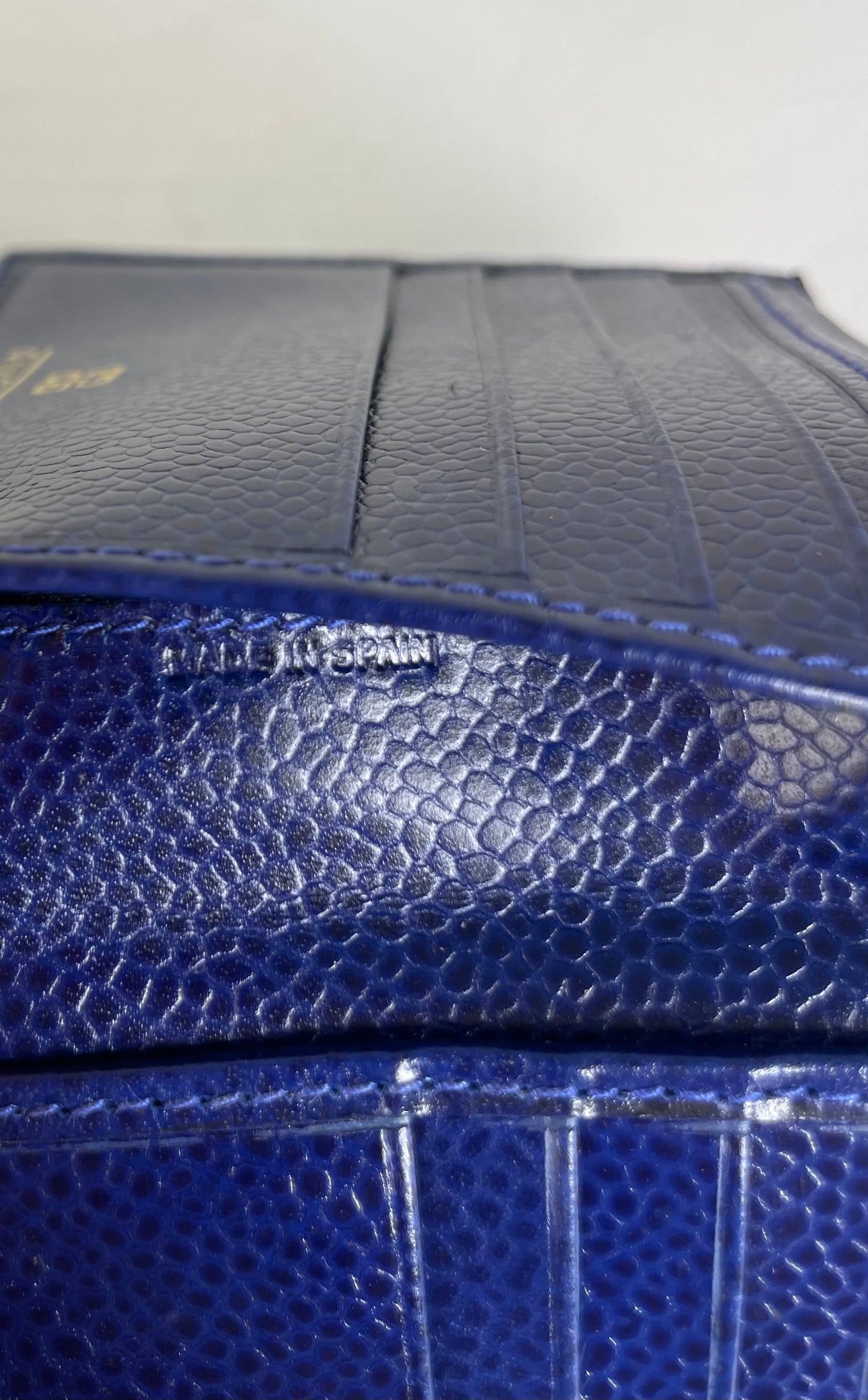 Vintage Givenchy Pebbled Leather Wallet Navy Gold