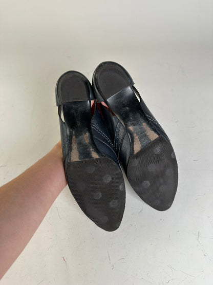 Vintage Chloe Leather Flats Black Gold EU36.5