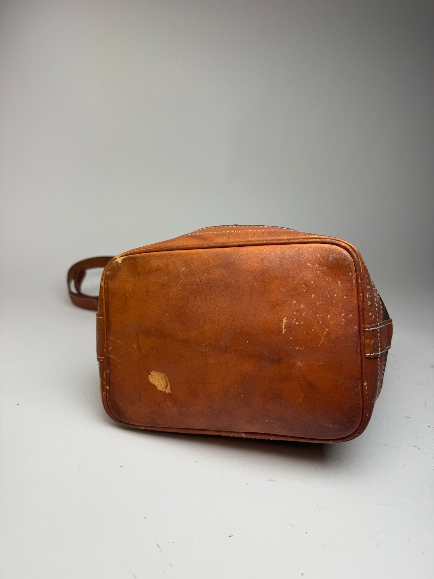 Sac Céline vintage en cuir monogrammé SAC Seau marron