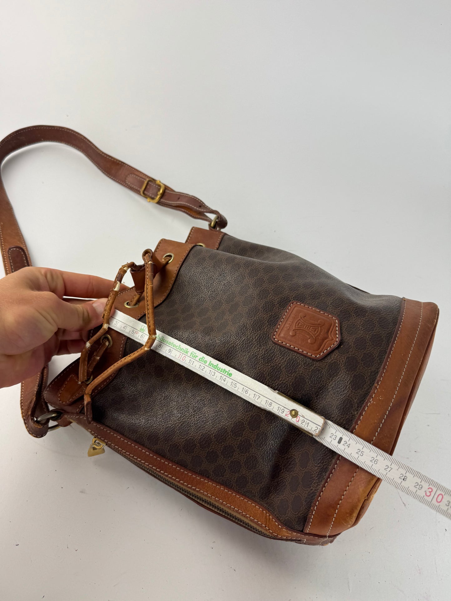 Sac Céline vintage en cuir monogrammé SAC Seau marron