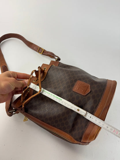Sac Céline vintage en cuir monogrammé SAC Seau marron