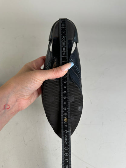 Vintage Chloe Leather Flats Black Gold EU36.5