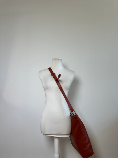 Vintage Issey Miyake Leather Tote Bag Rust