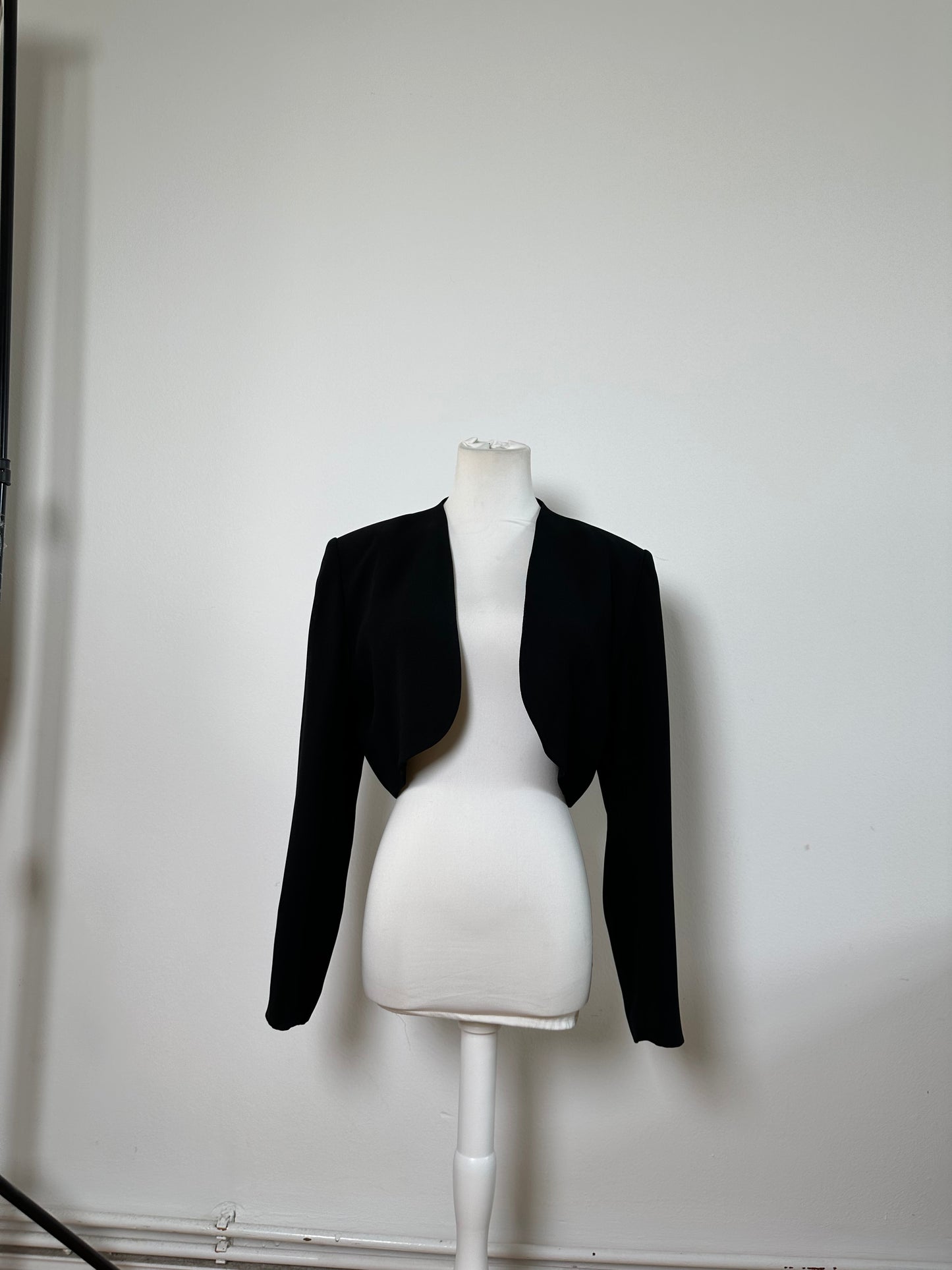Vintage Givenchy Cropped Wool Blend Jacket Black XL