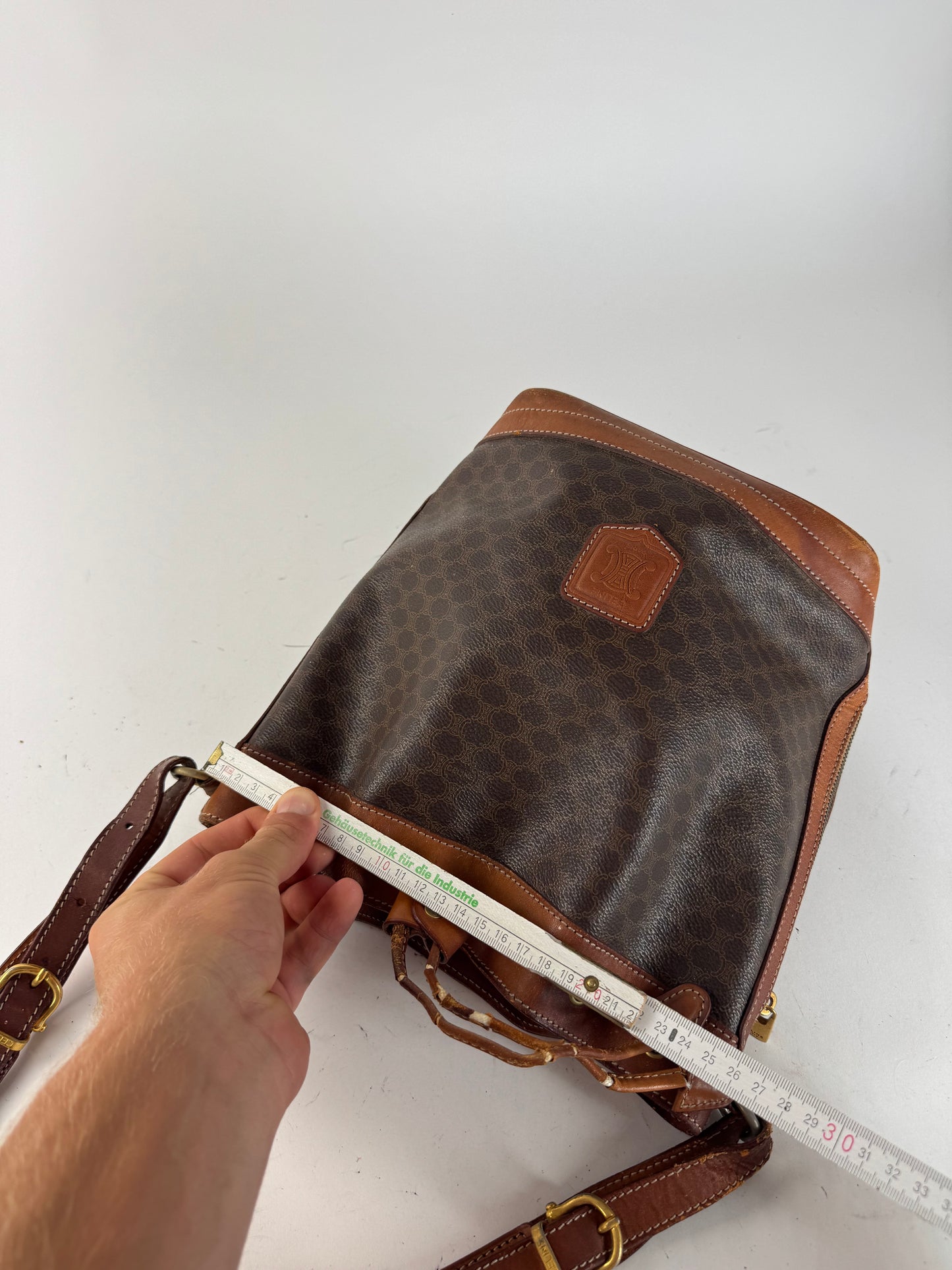 Sac Céline vintage en cuir monogrammé SAC Seau marron