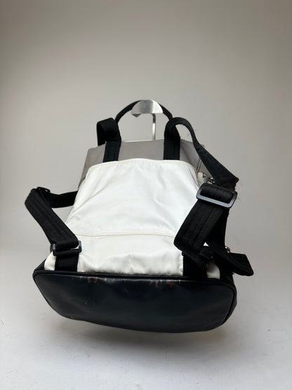 Vintage CHANEL Backpack Nylon Cream Black