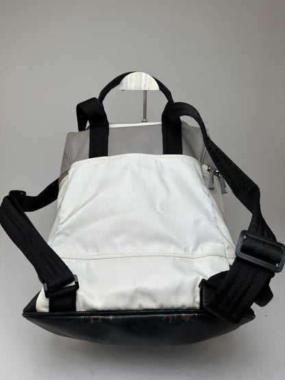 Vintage CHANEL Backpack Nylon Cream Black
