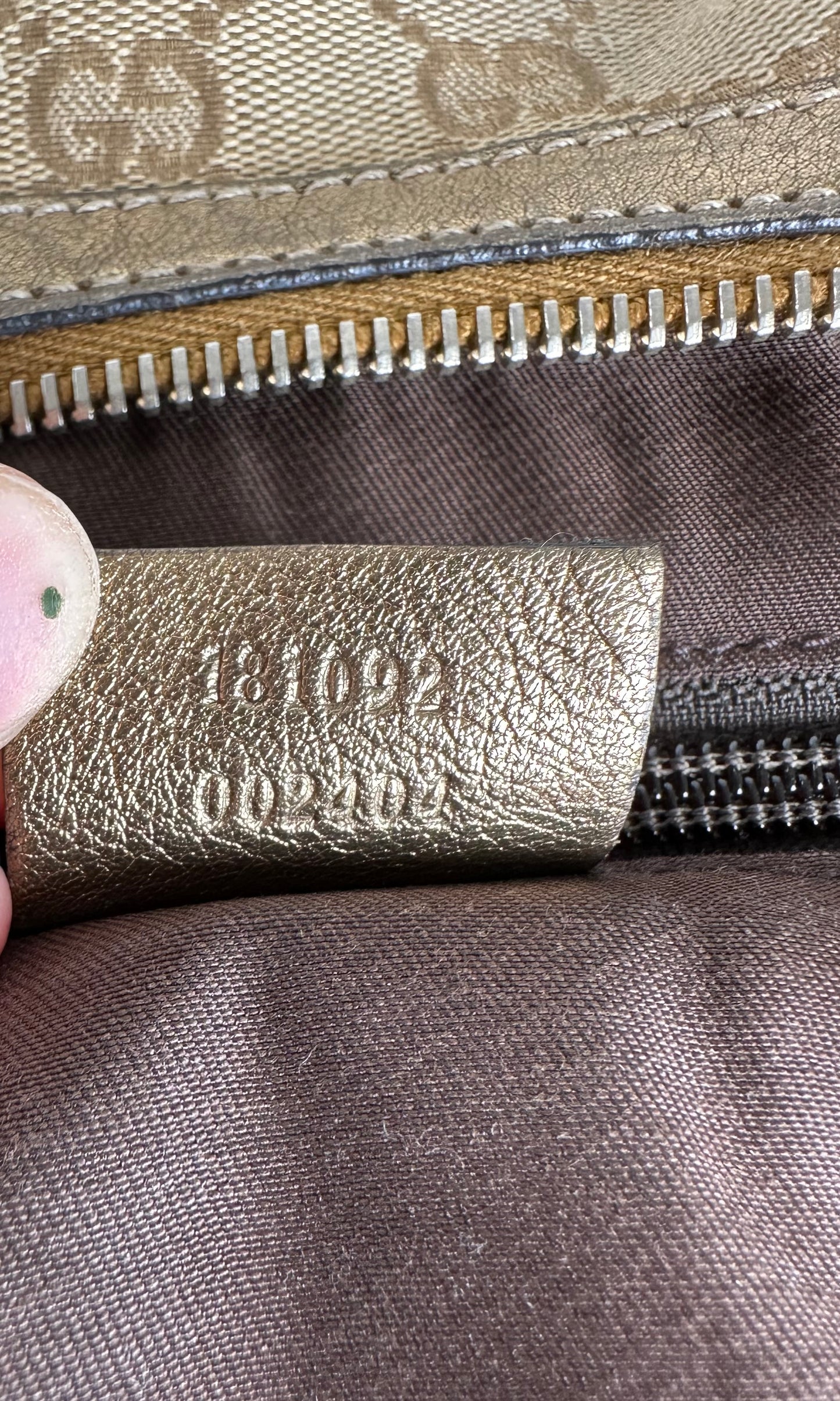Vintage Gucci Croissant Canvas Monogram Multiway Bag Gold Beige
