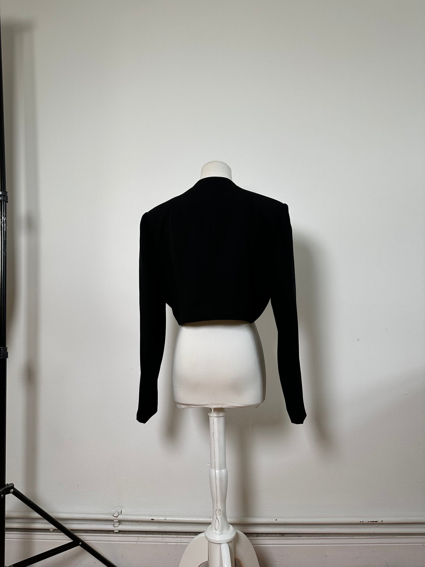 Vintage Givenchy Cropped Wool Blend Jacket Black XL