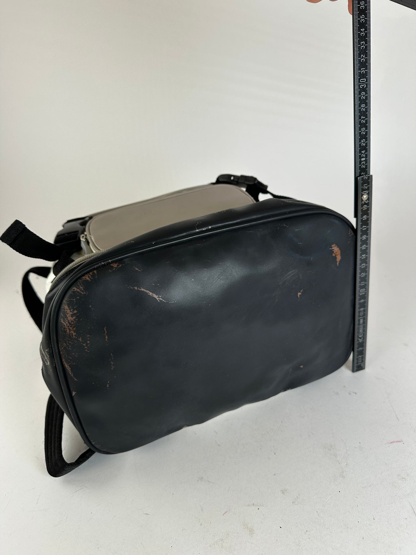 Vintage CHANEL Backpack Nylon Cream Black