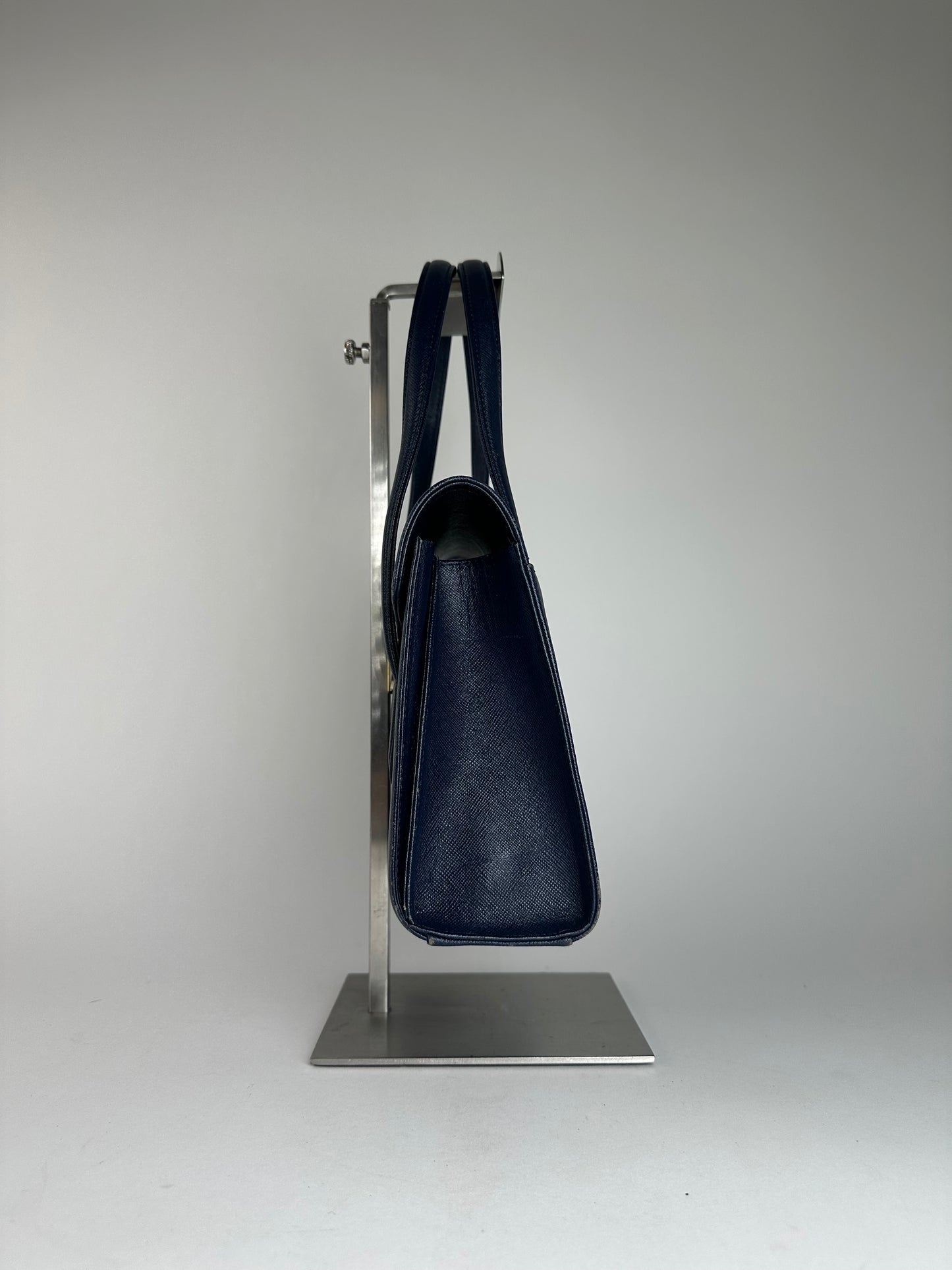 Vintage Courreges Leather Handbag Navy