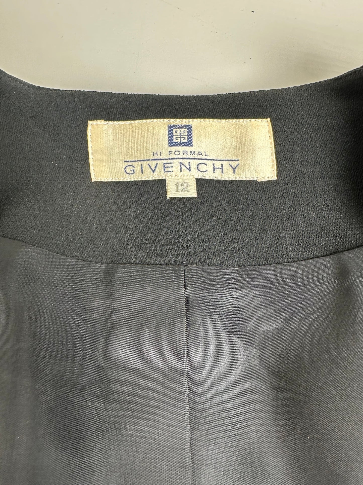 Vintage Givenchy Cropped Wool Blend Jacket Black XL