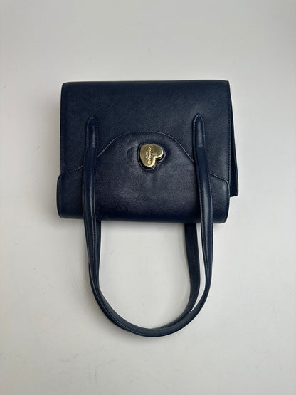Vintage Courreges Leather Handbag Navy