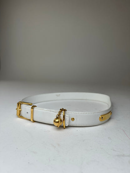 Vintage Celine Belt White Leather