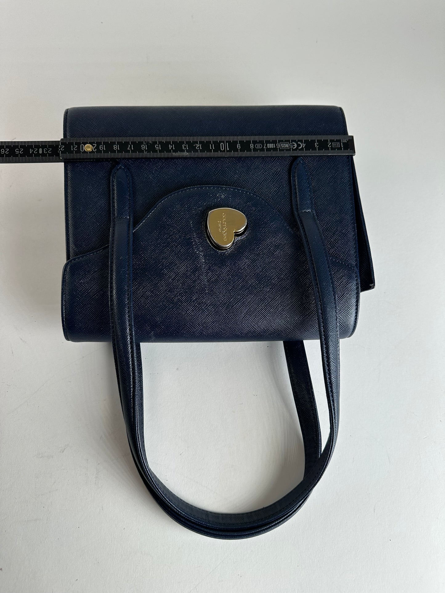 Vintage Courreges Leather Handbag Navy