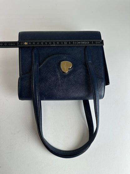 Vintage Courreges Leather Handbag Navy