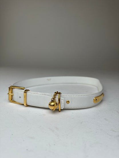 Vintage Celine Belt White Leather