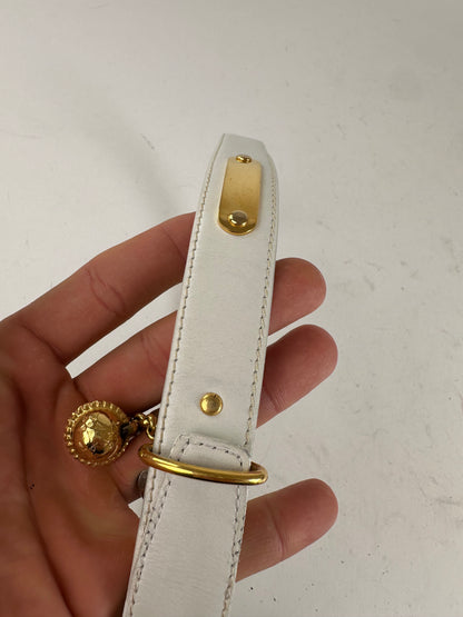 Vintage Celine Belt White Leather