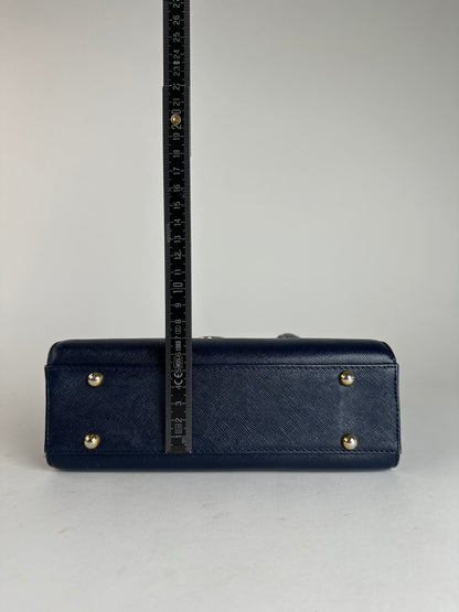 Vintage Courreges Leather Handbag Navy