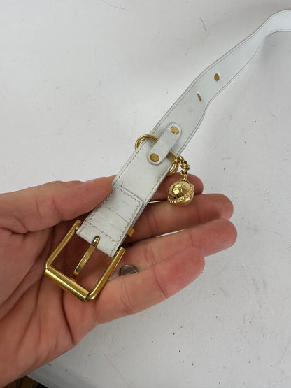 Vintage Celine Belt White Leather