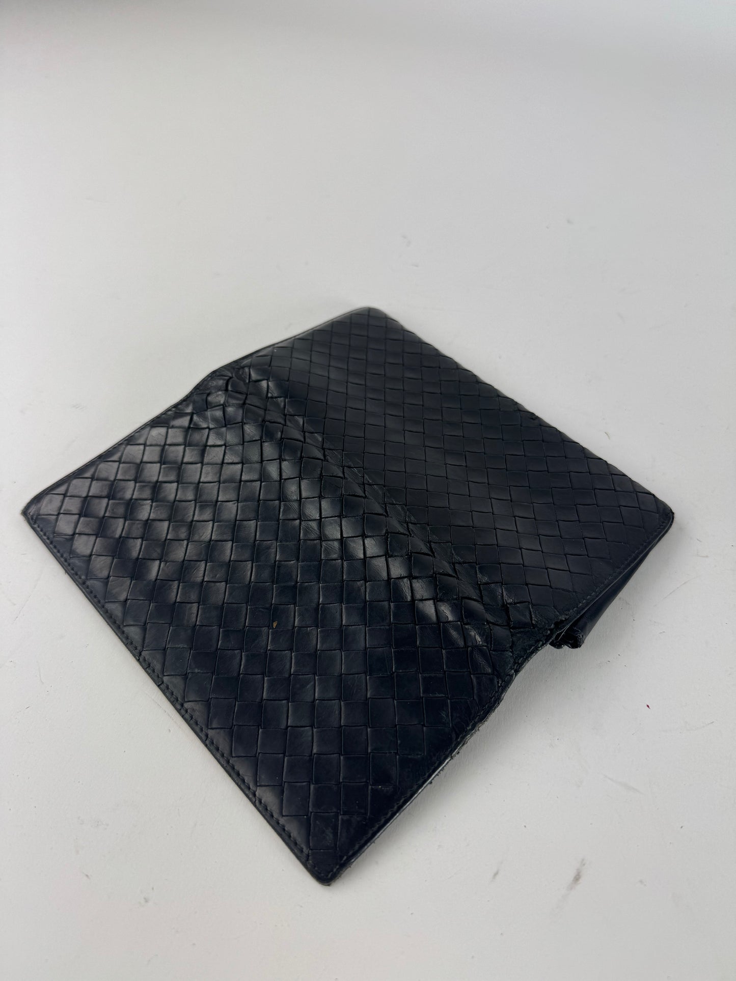 Vintage Bottega Veneta Intrecciato Leather Card Holder / ID Holder Black