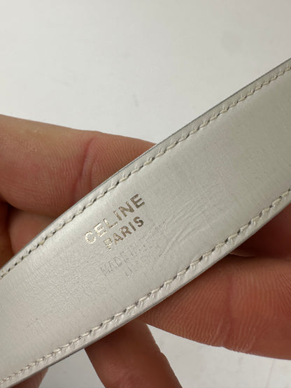 Vintage Celine Belt White Leather