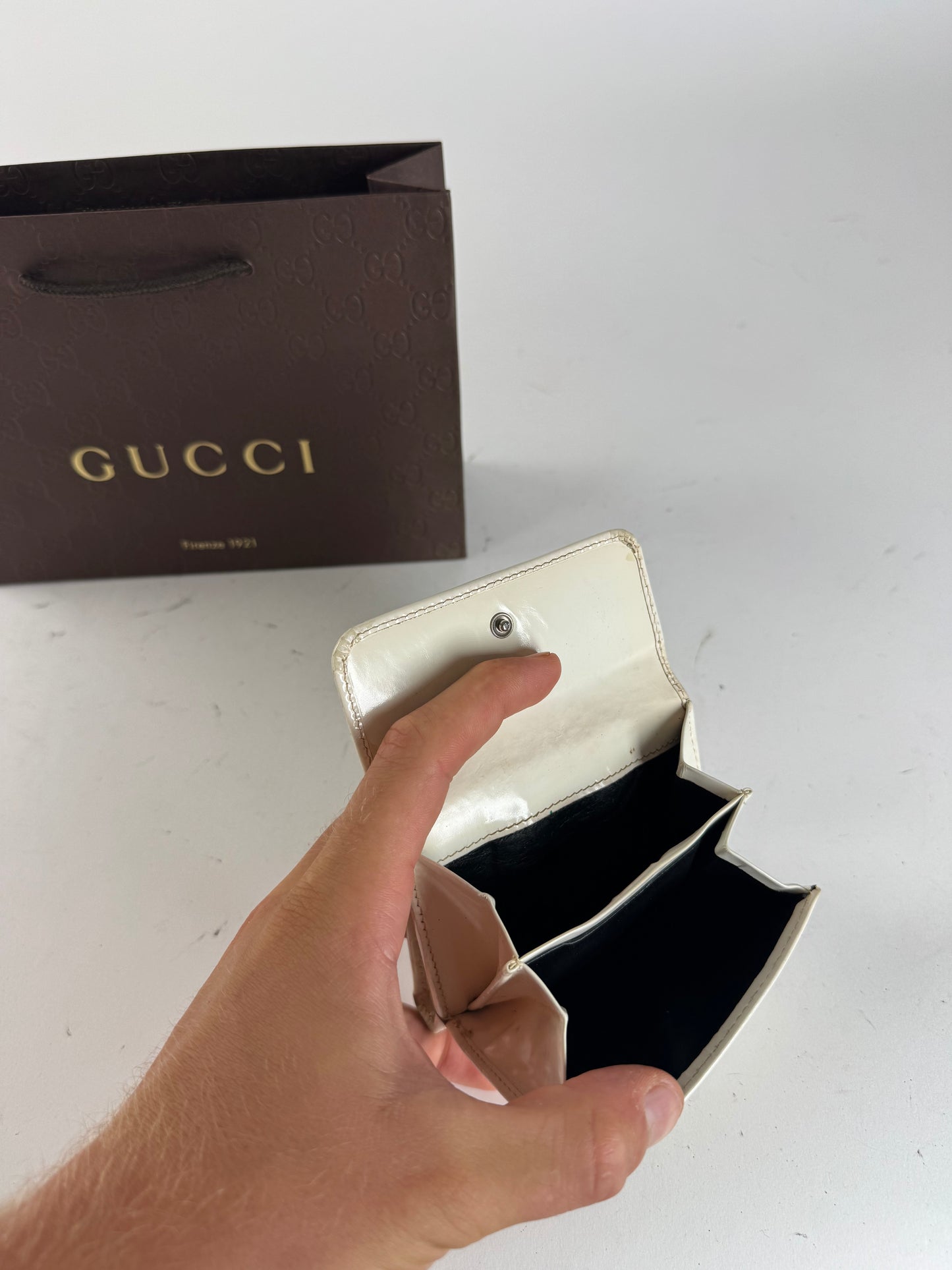 Vintage Gucci Patent Leather wallet white