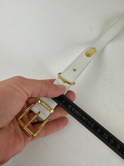 Vintage Celine Belt White Leather