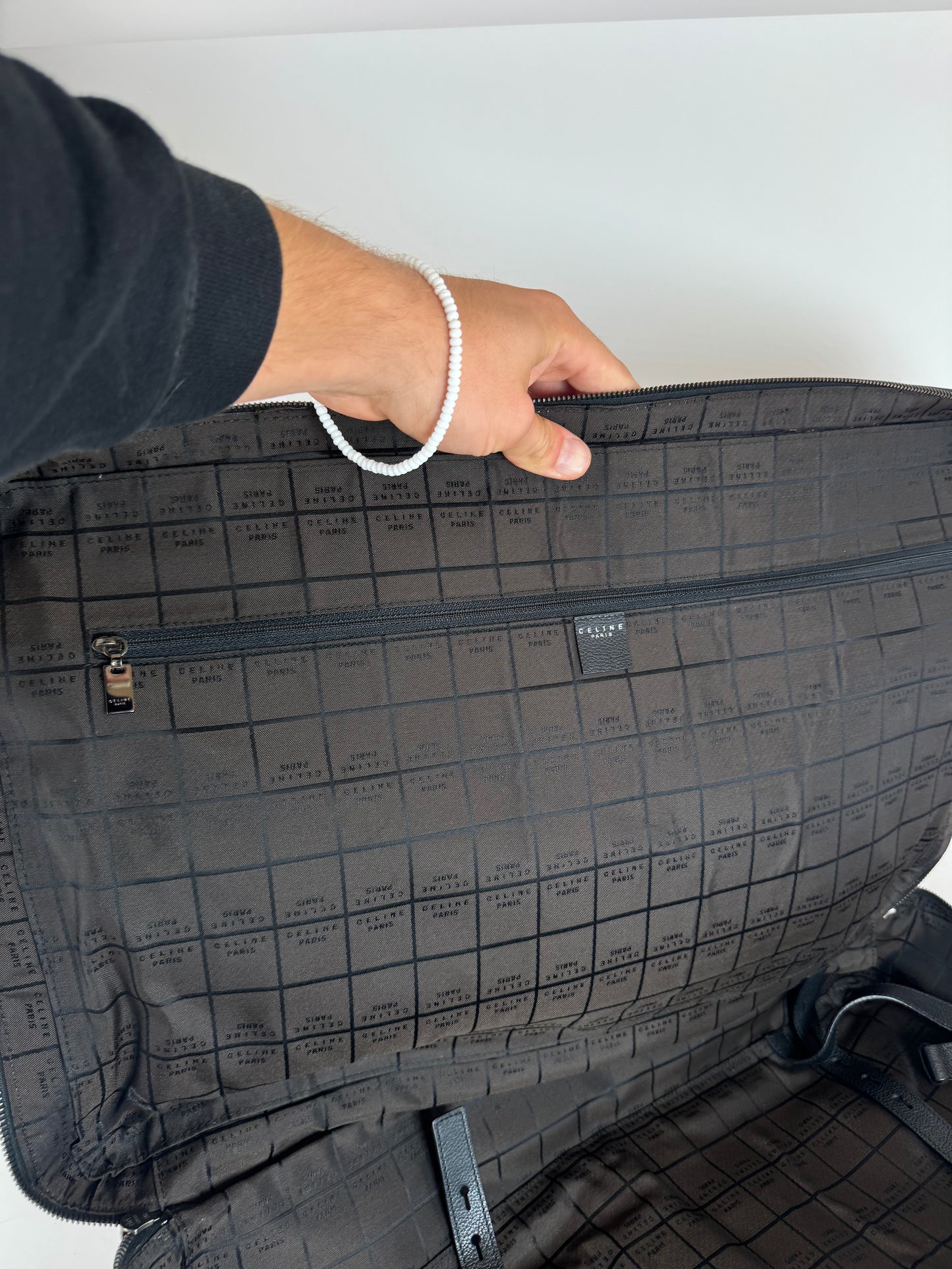 Sac de voyage vintage Céline Paris 2 voies en cuir noir