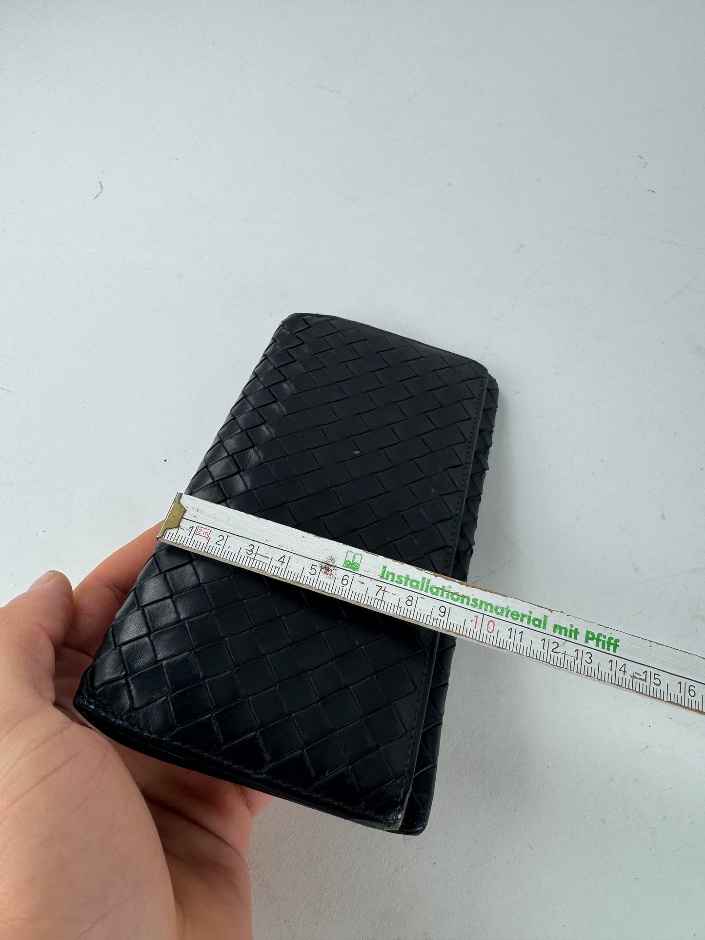 Vintage Bottega Veneta Intrecciato Leather Card Holder / ID Holder Black