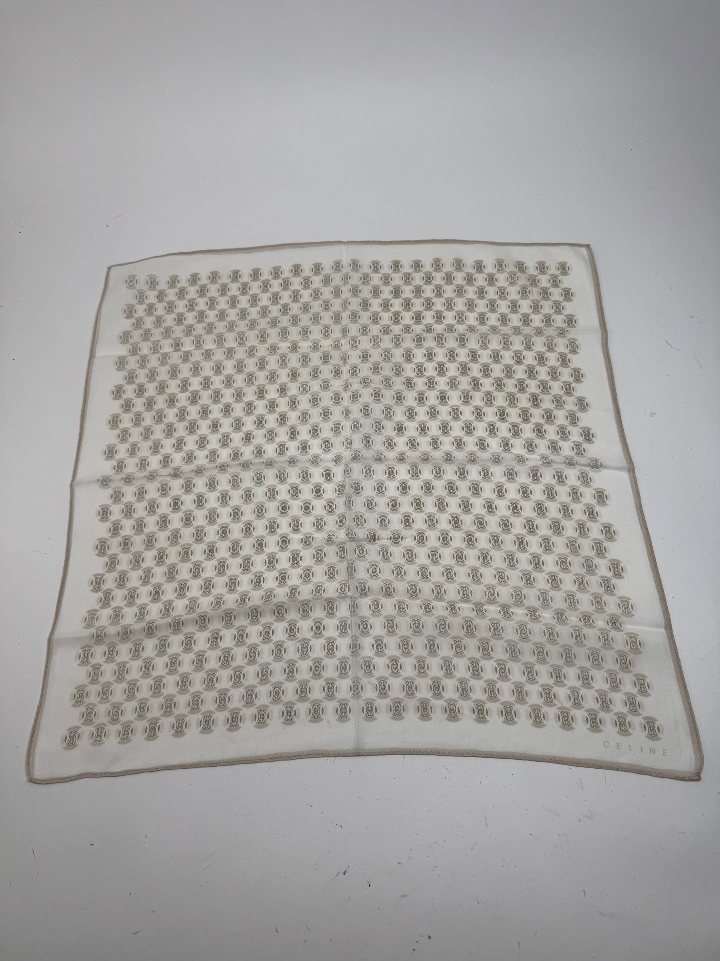 Vintage Celine Scarf white Brown