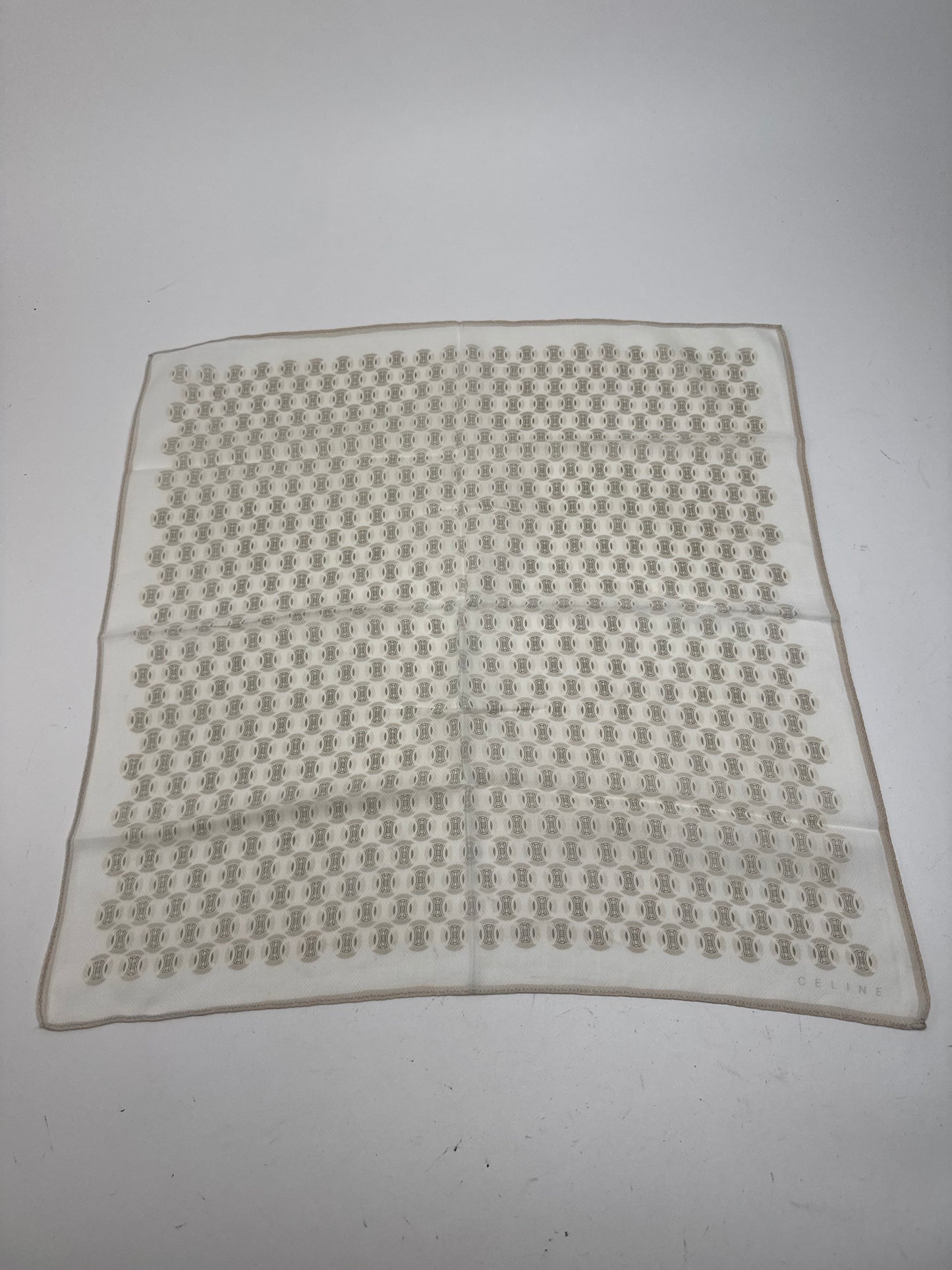 Vintage Celine Scarf white Brown