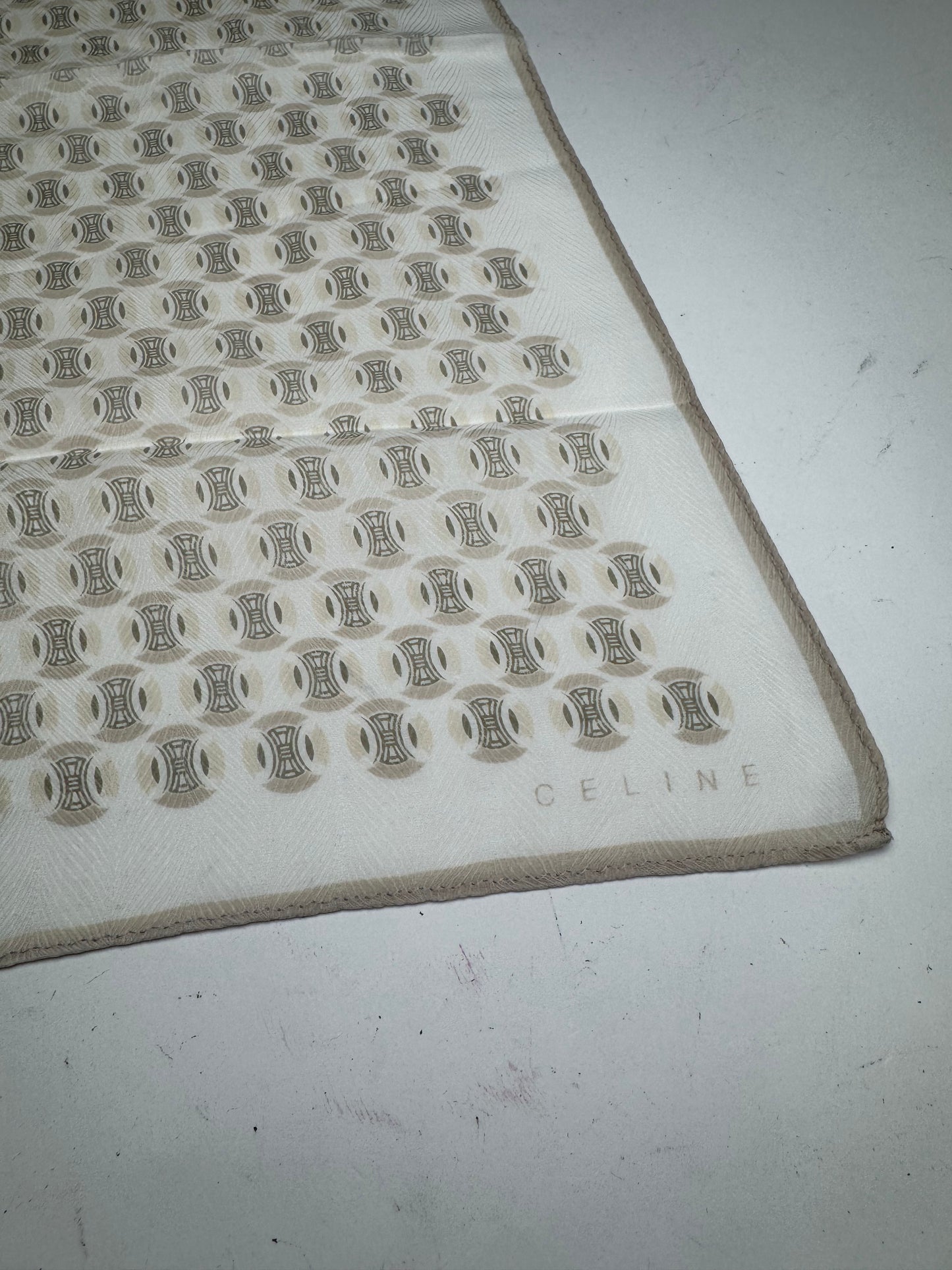 Vintage Celine Scarf white Brown