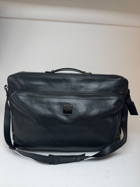 Vintage Celine Paris 2 Way leather Travel Bag black
