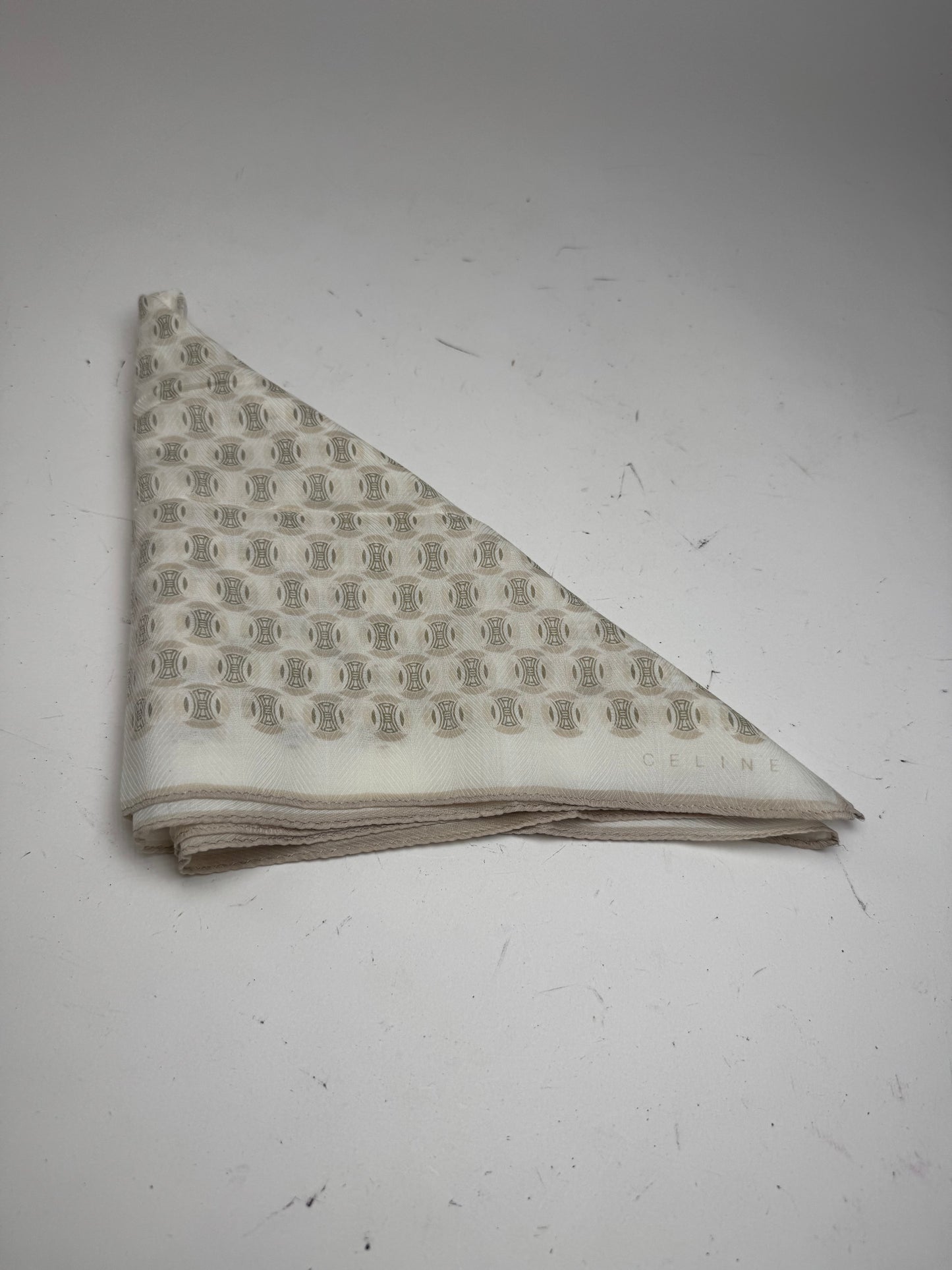 Vintage Celine Scarf white Brown