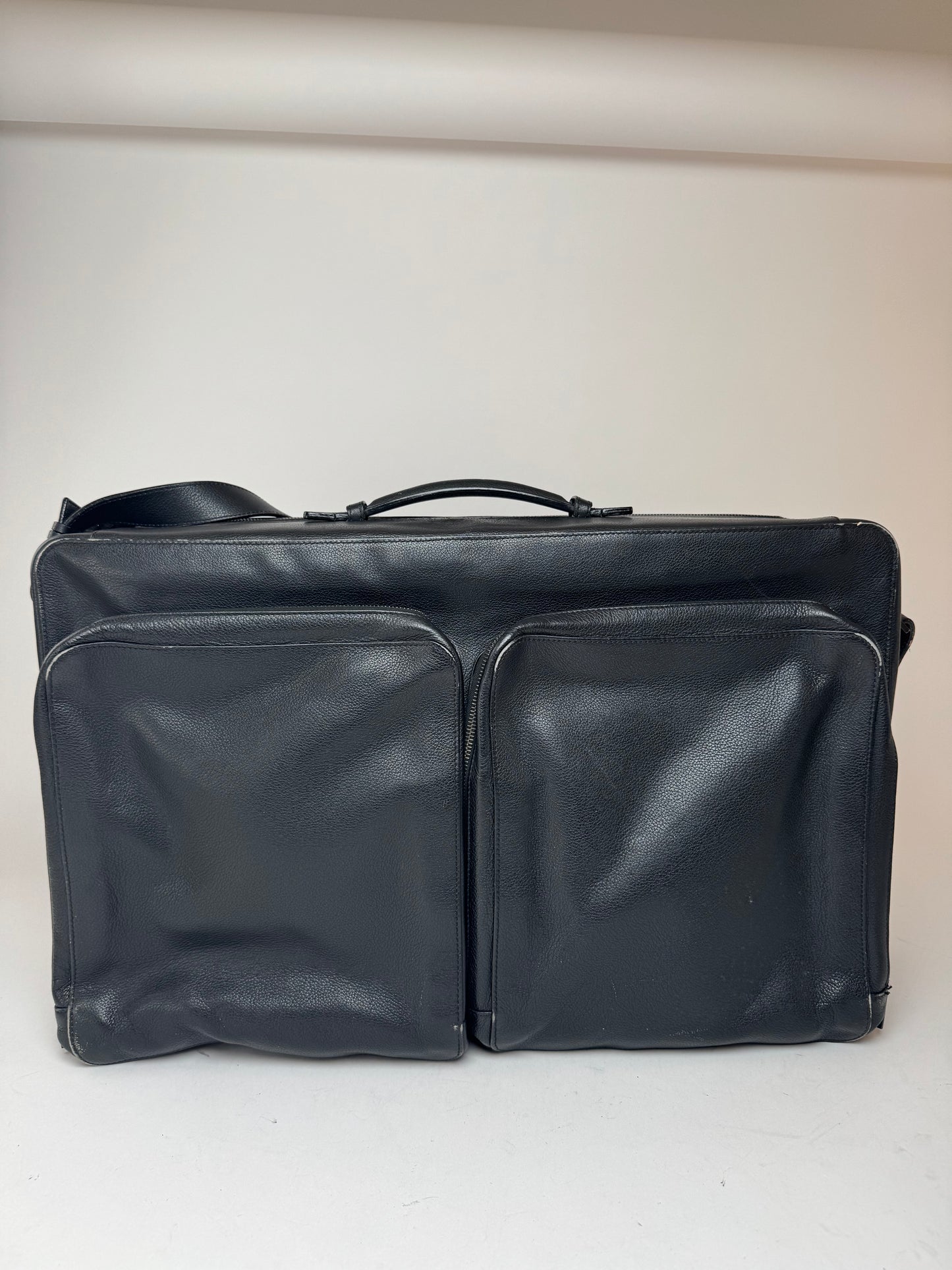 Sac de voyage vintage Céline Paris 2 voies en cuir noir
